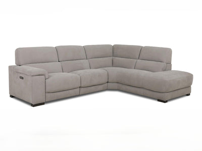 Light grey fabric corner chaise sofa – Spacious L-shaped design with wide seats, plush cushions, and a right-hand chaise.